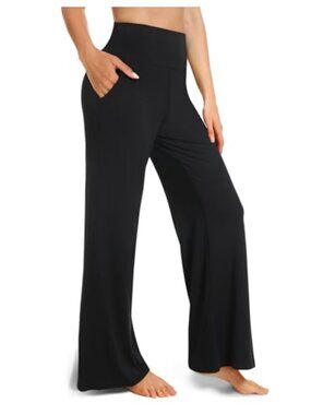 High Waist Wide Leg Pants with Pockets Lounge Yoga Workout Palazzo Plus Size